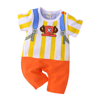 0-2 Jahre alte Kinder Cartoon einteiliges Baby Rollenspiel Kurzarm Strampler Kinder Baumwolle Kleidung Baby Mädchen und Jungen Kleidung