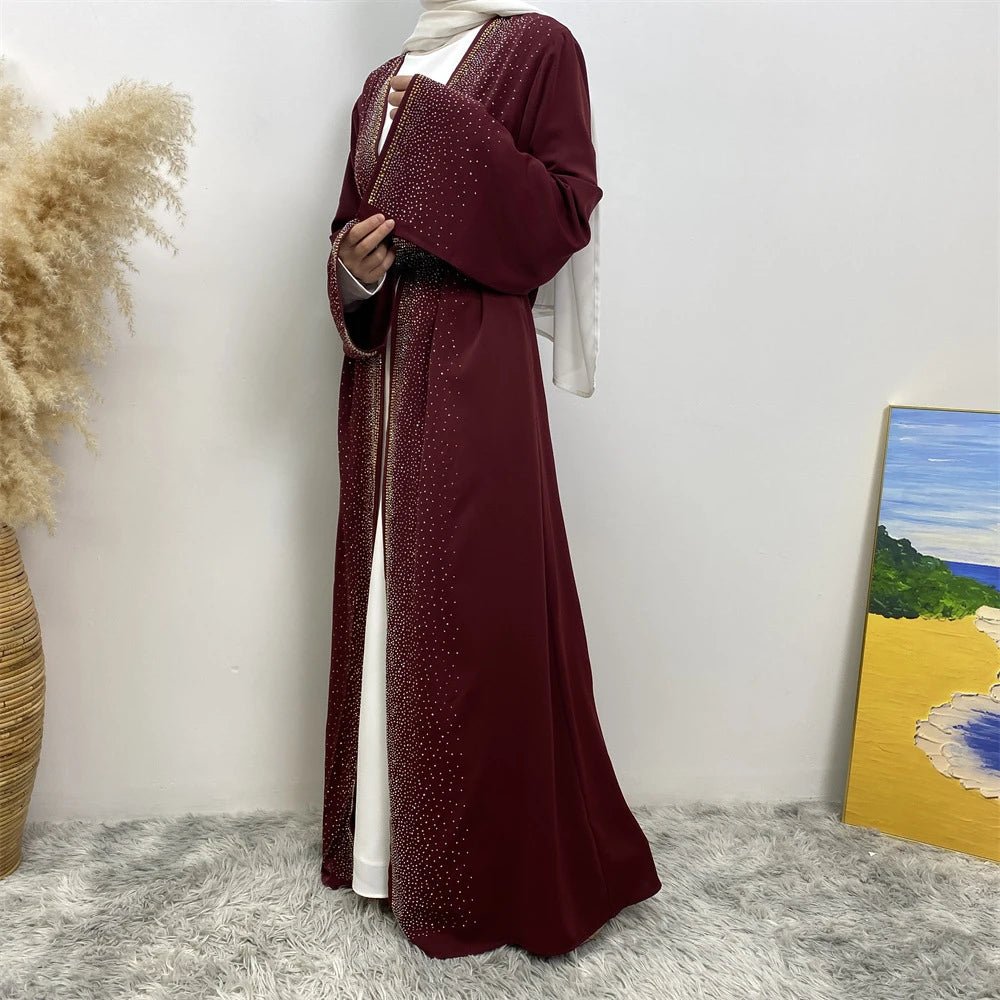 Ramadan Eid Dubai Open Black Muslim Kimono Abaya Damen Turkey Islam Abayas For Women Dress Kebaya Robe Femme Musulmane Kaftan