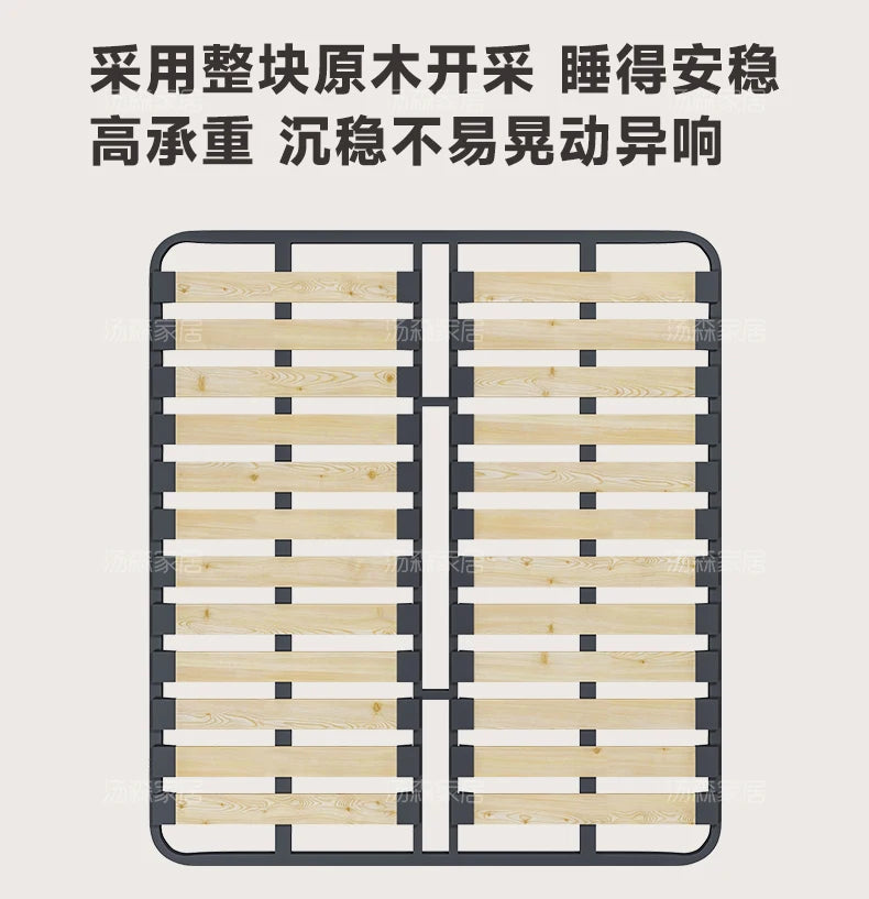 Hohes Kopfteil, Doppelbettgestell, schlichtes Holz, elegantes Queen-Size-Bett, Einzelbettgestell, Nachttische, Aufbewahrung, Cama Moderno Lujo-Möbel