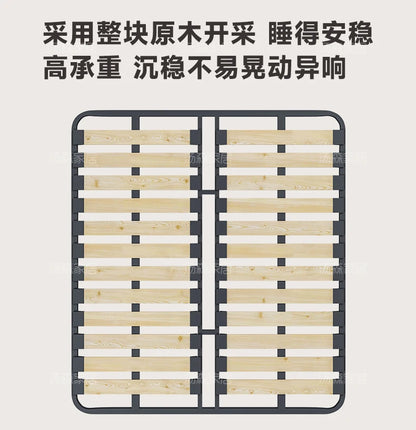 Hohes Kopfteil, Doppelbettgestell, schlichtes Holz, elegantes Queen-Size-Bett, Einzelbettgestell, Nachttische, Aufbewahrung, Cama Moderno Lujo-Möbel