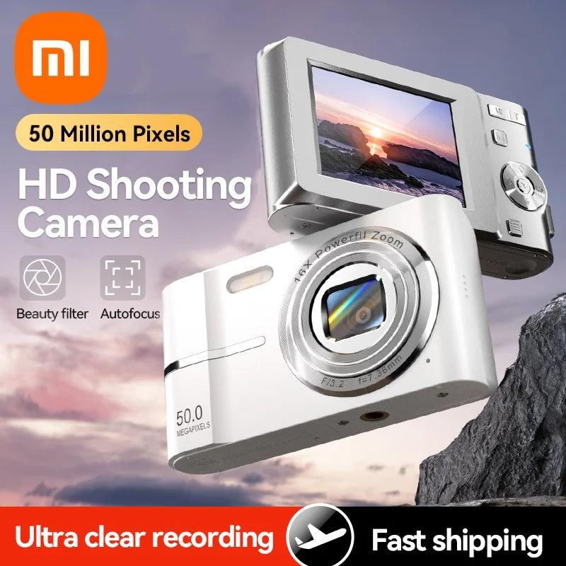 Xiaomi 4K Digital Camera 50MP 16X Student Camera Outdoor Anti-Shake Digital Video Camera Flash Video Recorder Small Video Camera.