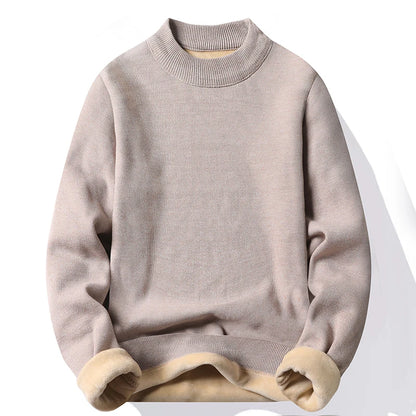 Knitwear Sweater New Autumn/Winter Mock Neck Sweatshirts Solid Color Pullovers Man Brand Casual Mens Clothing