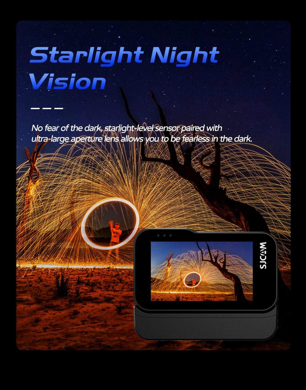 SJCAM SJ20 4K Anti-Shake Action Camera Dual Lens Waterproof 5G WiFi Touch Screen Motion Detection Multifunctional Sports Cam.