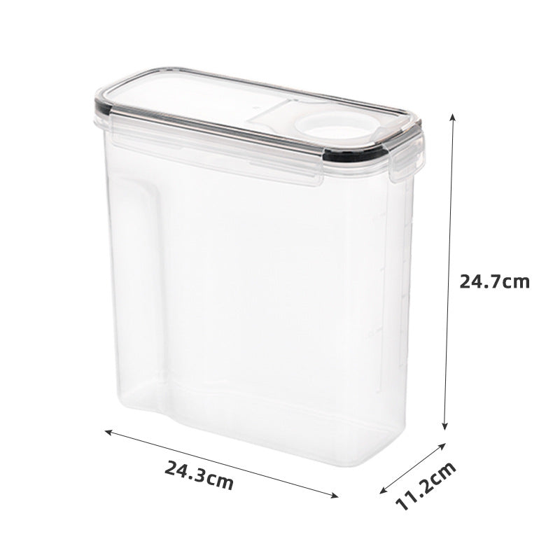 3pcs/set 2.5L/4L Grain Sealed Moisture-proof and Insect Proof Bucket Food Dispenser Kitchen Transparent Storage Box Label.