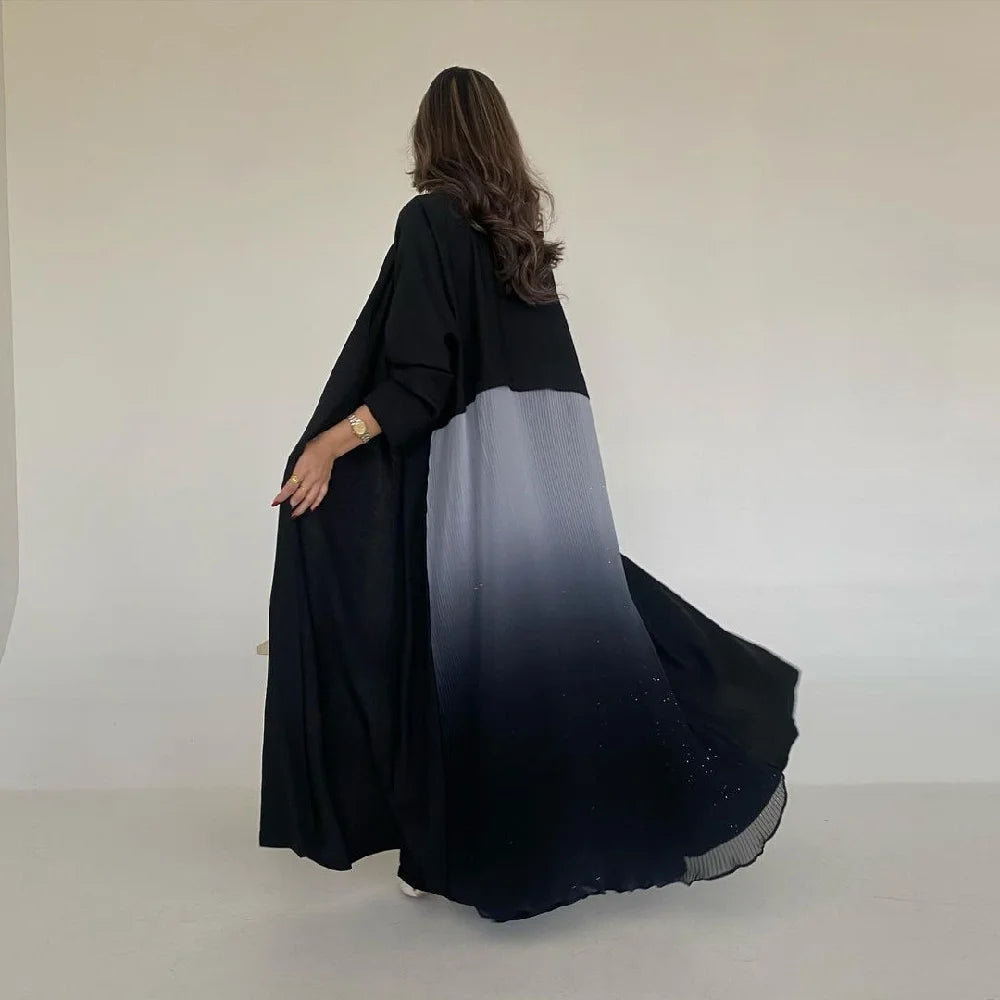 Ramadan Open Chiffon Kimono Abaya Damen Dubai Kaftan Muslim Coat Prayer Clothes Women Djellaba Kebaya Robe Femme Musulmane