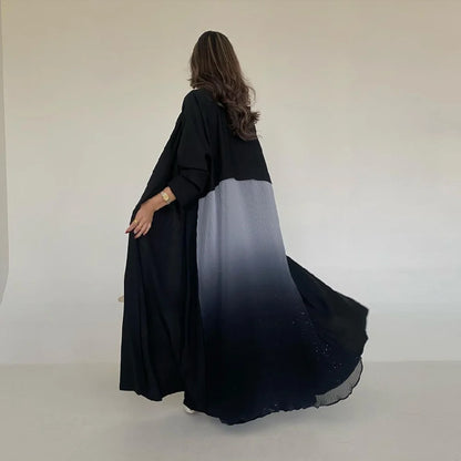 Ramadan Open Chiffon Kimono Abaya Damen Dubai Kaftan Muslim Coat Prayer Clothes Women Djellaba Kebaya Robe Femme Musulmane