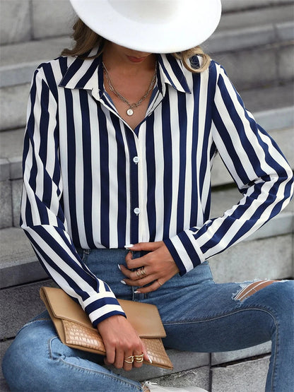 Fashion Luxury Women's Shirts French Texture Printing Women's Shirts Spring And Autumn Long-sleeved Women Business Office Shirts.