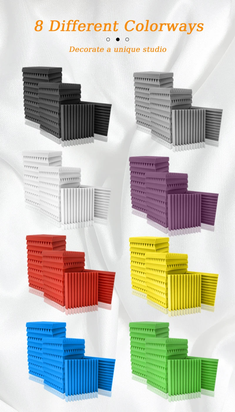 TOUO Sound-Absorbing Foam 6-48 Pcs Acoustic Foam Panels Wall Soundproofing Studio Acoustic Treatment Sound Absorbing Material