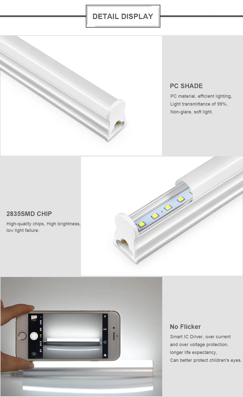 1 Piece LED Tute T5 tubo 3000K 4000K 6500K Garage Light Shop Ceiling Lighting for Workshop Tube LED Lamp 50cm 15W AC90-260V 220V.