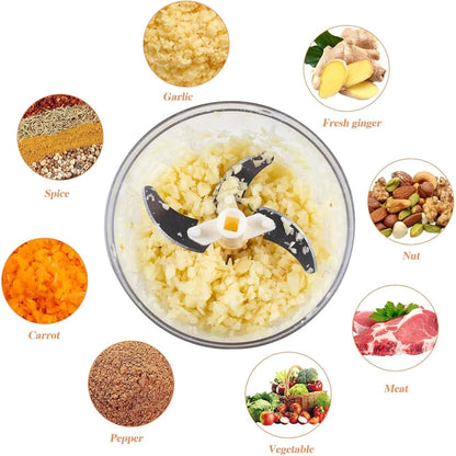 Midea Manual Garlic Chopper Meat Mincer Hand Pull Press Crusher Multifunctional Vegetable Chili Onion Cutter Kitchen Accessories.