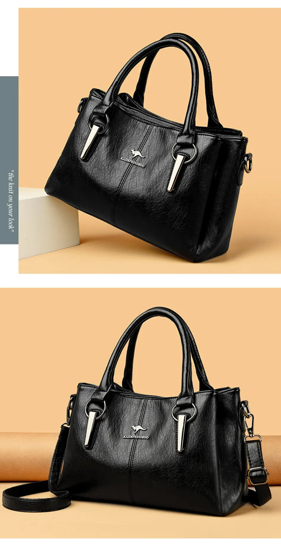 Genuine 3Layers High Quality Soft PU Leather Ladies Shoulder Crossbody Bags for Women  Luxury Handbags  Women  Designer A Main.