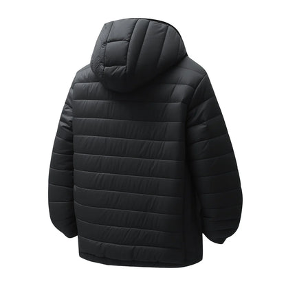 New Winter Fleece-Lined Thickened Cotton Coat Business-Casual Windproof Warm Lightweight Fashionable Hooded Jacket Sports Jacket.