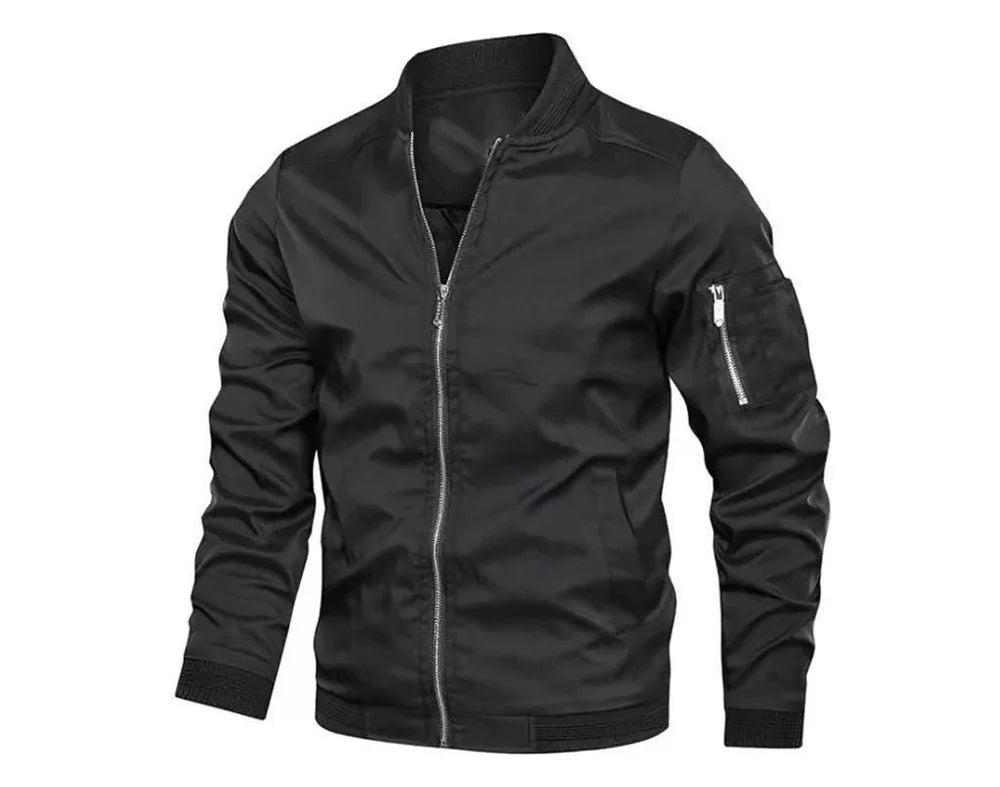 Spring Autumn Men's Bomber Jacket Casual Lightweight Jacket For Men Sports Windbreaker Zip Up Coat with Pockets Clothing.