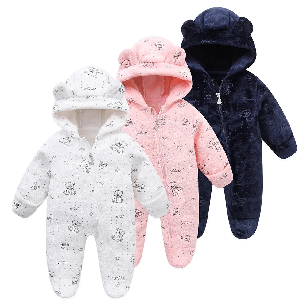 Neugeborenen Baby Flanell Strampler Weiche Warme Herbst Winter Body für Jungen & Mädchen Cartoon Print Overall 0-19M neugeborenen Baby Kleidung.