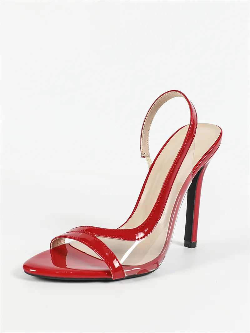 Liyke Sexy Slingback Sandals Women 2025 Summer Fashion Cozy Open Toe Slip On Back Strap Shoes Red High Heels Sandalias De Mujer.