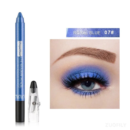 12Colors Glitter Eyeshadow Pen Long Lasting Matte Eye Shadow Palette Shiny Highlighter Silver Purple Eyeliner Pencil Cosmetics