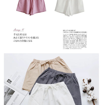 Summer Cotton Linen Shorts Women High Waist Oversize Shorts Short Pants Women Fashion Casual Sports Shorts Female S-XL.