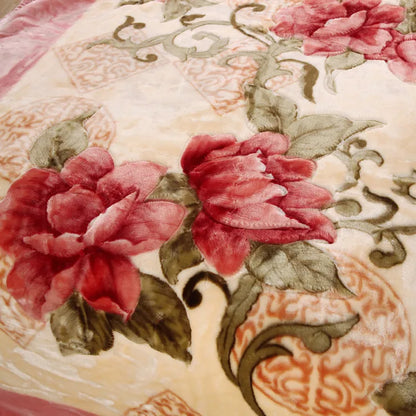 Ultra Soft Cozy Flowers Rose Throw Blanket Microfiber Heavy Fluffy Fleece Blanket for Home Bed Dormitory.