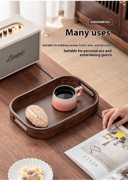 Gianxi Japanese Bamboo Household Tray Rectangular Hotel Solid Wood Dinner Plate Afternoon Tea Dessert Dim Sum Plate Tea Tray.