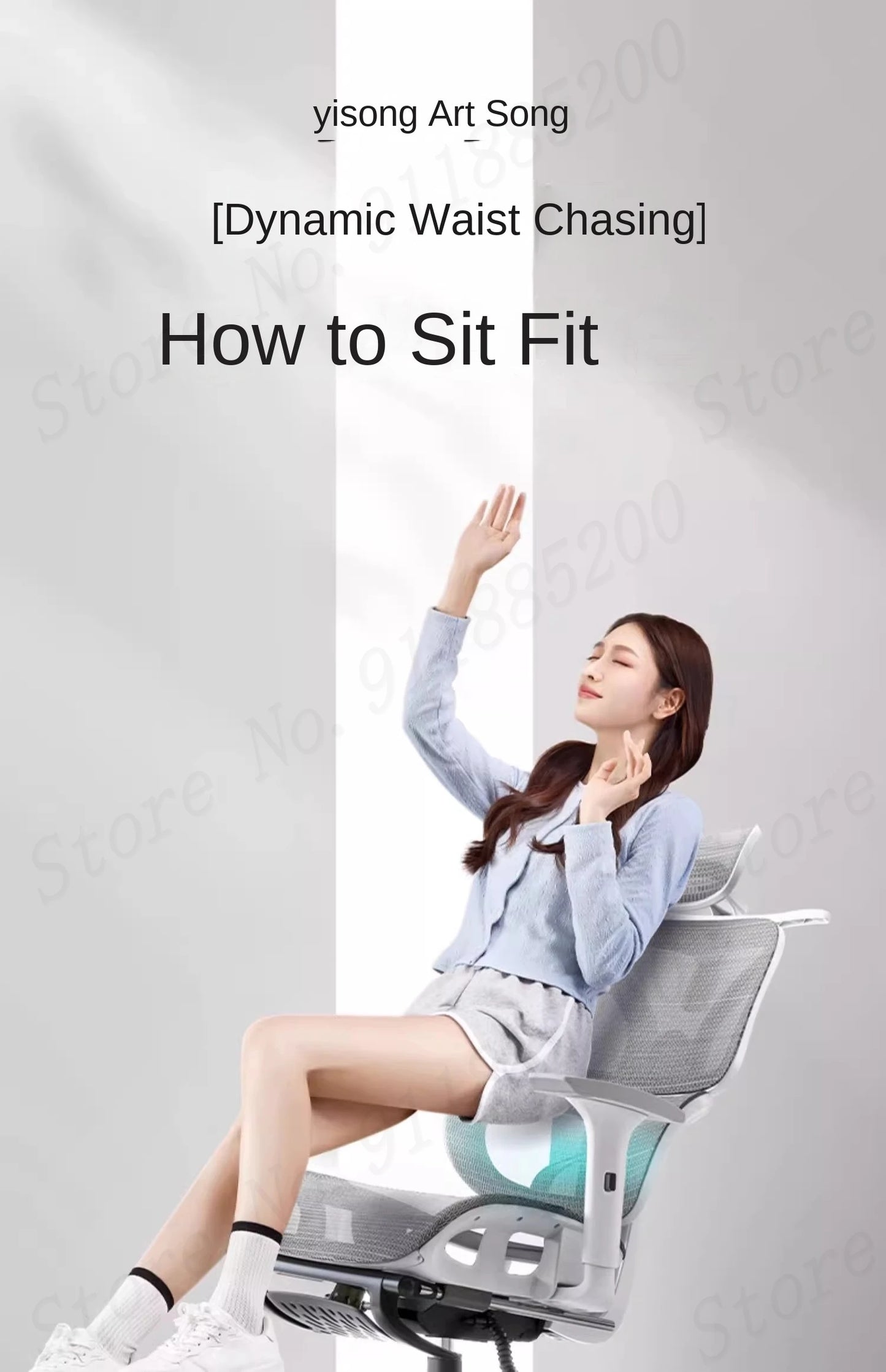 Ergonomischer Computerstuhl, Heimbüro, Lordosenstütze, Gaming-Stuhl, Liegestuhl aus Latex, atmungsaktives Mesh, 4D-verstellbare Armlehne