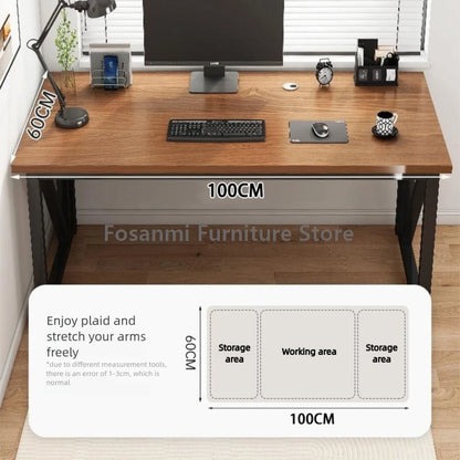 Robuster Büroschreibtisch im Industriestil mit Stahlrahmen, 39 x 23 Zoll, breiter Tisch für das Schreiben von Gaming, moderne Arbeits-Computertische