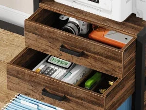 Tribe signs 63-Zoll-Computertisch mit Akten schubladen schrank, ergonomischer Schreibtisch mit Monitorst änder, industrieller Computer tisch