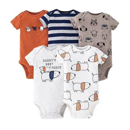 5 teile/satz Baumwolle Weiche Bequeme Baby Bodys Kurzarm Einteiliges für Neugeborene Sommer Bebe Kleidung Baby Dusche Geschenke.