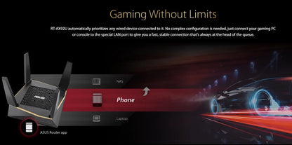 ASUS RT-AX92U AX6100 Tri-Band WiFi 6 802.11AX Gaming Router 6100Mbps MU-MIMO & OFDMA AiMesh Whole Home Mesh WiFi GPN Mobile Game.