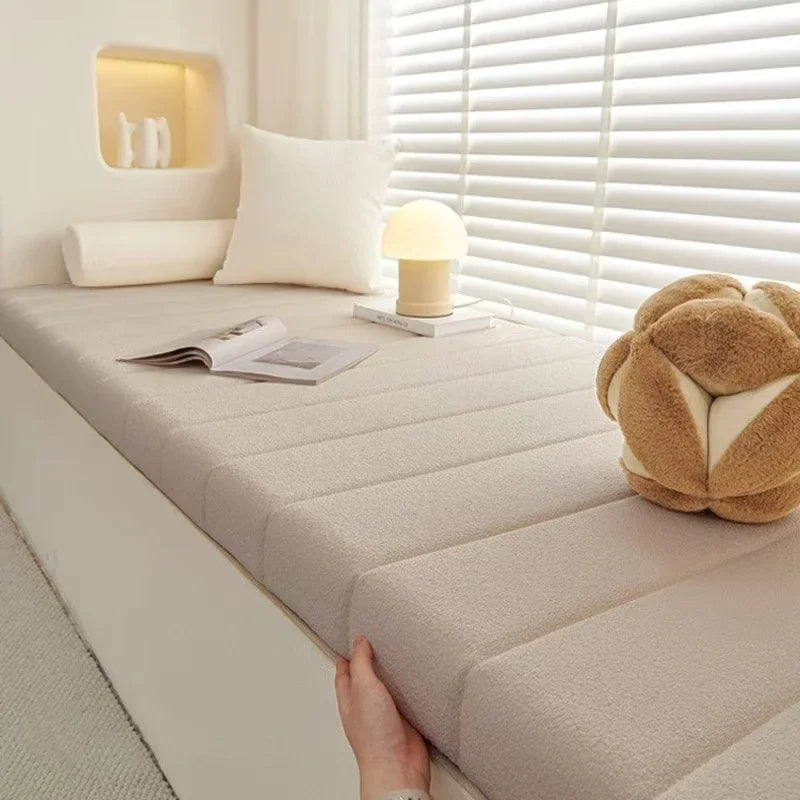 Benutzerdefinierte Teddy Samt Erkerfenster Sitz lange Bank Kissen Sitzpolster lange Matratze Polsterung Stuhl Sitzpolster dekorative Pads Schaukeln