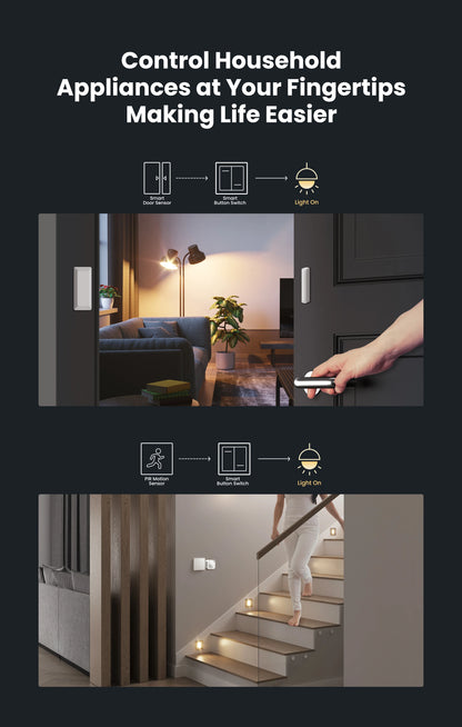 GIRIER Smart Lichtschalter WiFi Druckknopf Wandschalter Neutralleiter erforderlich 1/2/3/4 Gang Funktioniert mit Tuya Alexa Google Home.