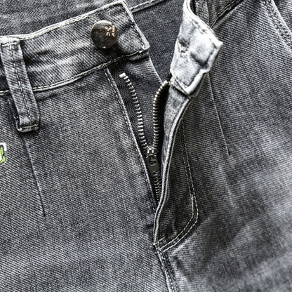 Y2k  Men Fashion Stylish Brand Denim Pants High Quality Designer Slim Fit All-match Trousers Casual Stretch Pencil Cropped Jeans.