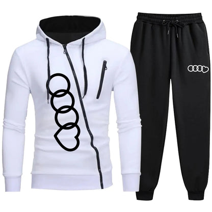 Pant Sets men's Zipper Sweatshirt Suit Hooded Zip-up Man Clothes for Men Winter Tracksuit Sets Sweatsuit Set Men's Hoodies Male.