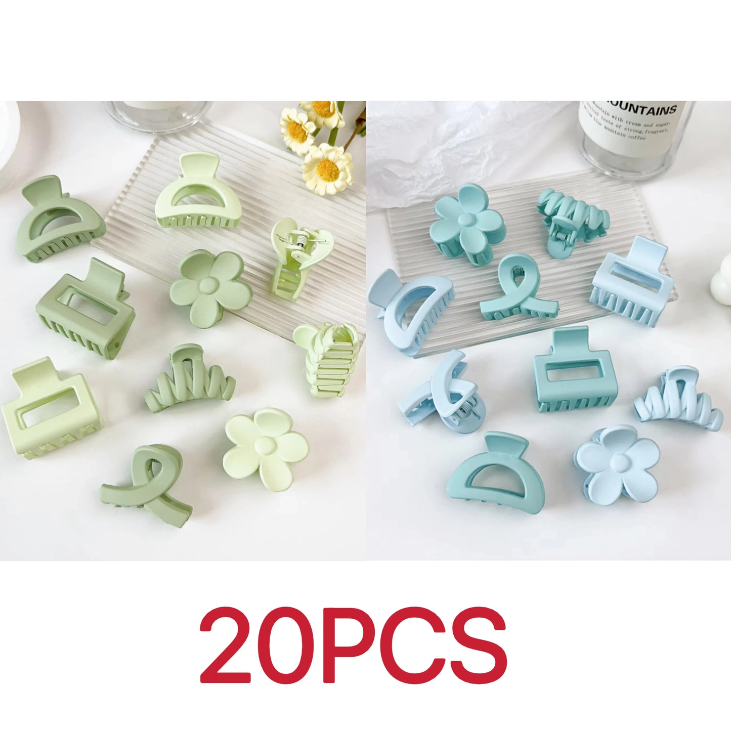 10 Pcs Pink Small Claw Clips Set,Matte Tiny Flower Jaw Clips for Women Girls,5 Style Nonslip for Thin Medium Fine Hair