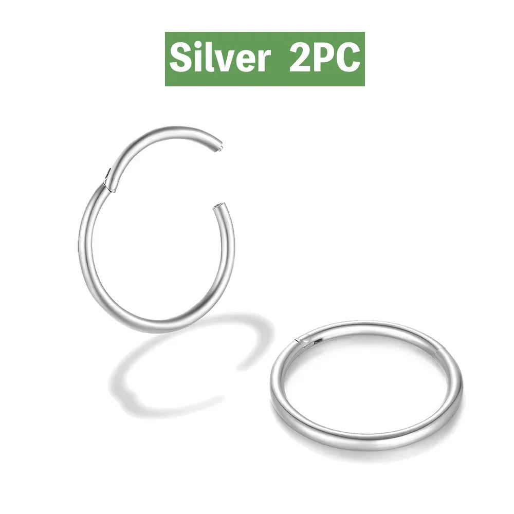 Mariasz Minimalist 316L Stainless Steel Classic Nose Ring for Men Women Hoop Earrings Septum Helix Ear Piercing Jewelry 18G.