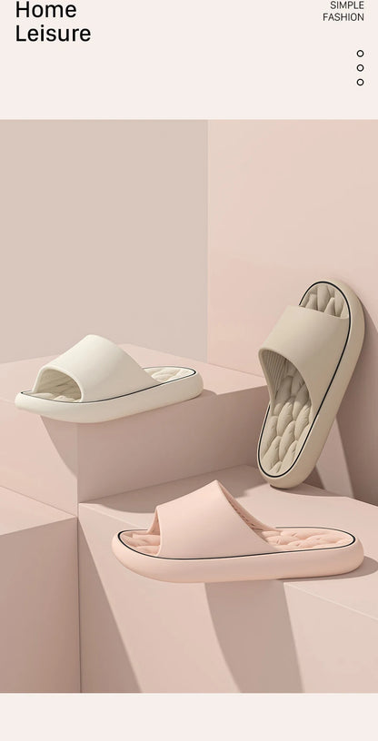 Super Light Soft Slippers Simple Fashion Slides EVA Elastic Shoes Colorful Sneakers In Door Bathroom Flip Flops.