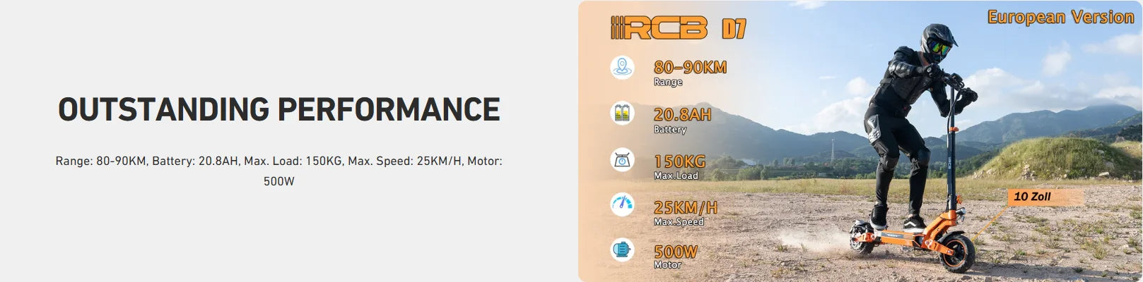 RCB D7 Adult EScooter 500W Motor Foldable E-Scooter 48V 20.8/27AH 10 Inch Tire Urban Commuting Electric Scooter.