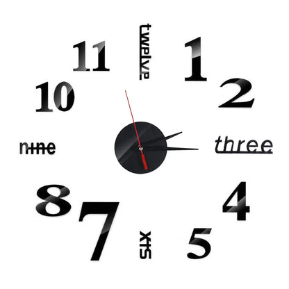 3D Große Wanduhr DIY Spiegel Wand Aufkleber Für Home Wohnzimmer Dekor Rahmenlose Quarzuhren Selbstklebende Hängende Uhren