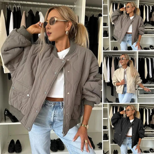 Frauen Herbst Winter Mantel Einfarbig Lange Mantel Baumwolle Jacke mit Knopf Verschluss Taschen Lose Rundhals Täglichen Jacke Oberbekleidung