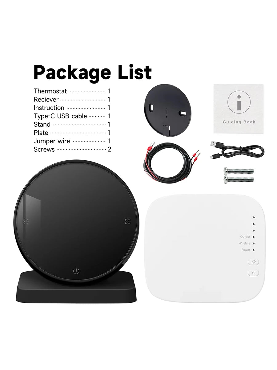 RKHK Tuya WiFi Smart Thermostat，RF Wireless Receiver Temperature Controller，For Water Gas Boiler Support Alexa and Google Home.
