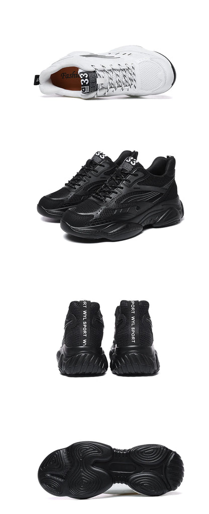 6CM Man Hidden Elevator Shoes Breathable Mesh Sneakers Anti-Slip Thick Sole Comfortable Casual Athletic Sports for Men Non-Slip