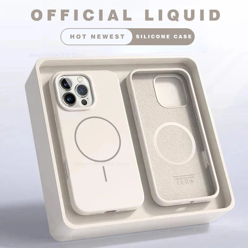 Magnetic Phone Case For iPhone 15 14 16 Plus 11 12 13 17 Pro Max Shockproof Silicone Cover Magsafe Wireless Charge Phone Cases.