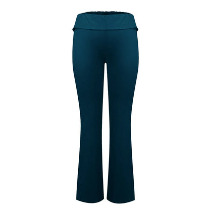Damenmode, einfarbig, schmale Passform, schmale Reverse-Taille, niedrige Taille, elastische Taille, Schlaghose, Hose für Damen, Damenhose 2024
