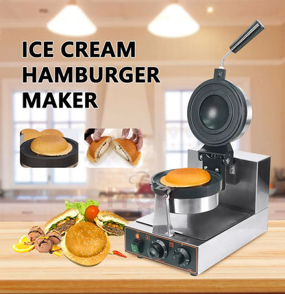 ITOP Gelato Panini Press Machine Commercial Ice Cream Waffle Maker Krapfen Bread Hamburger Filling Machine 10cm 1200W 110V 220V.