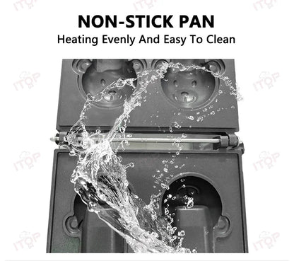 Commercial Taiyaki Bear Shaped Waffle Maker 1800W Open Mouth Bear Shape Waffle Machine Ice Cream Waffle Iron Maker.