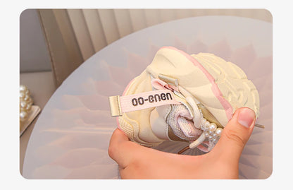 Autumn Sneakers For Kids Korean Style Trend Fashion Girl's Sneakers Soft-soled Breathable Teenager Children Sport Shoes.