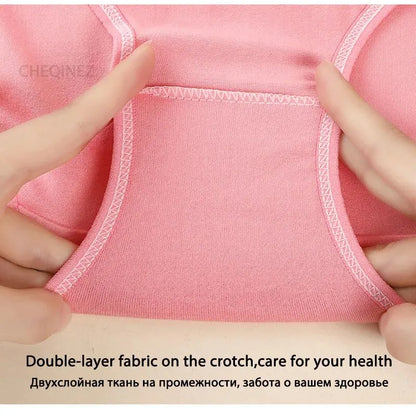 7Pcs/Lot Women's Panties Cotton Plus Size Underwear Girls Briefs Breathable Solid Color Panty Underpant Female Lingerie M-4XL.