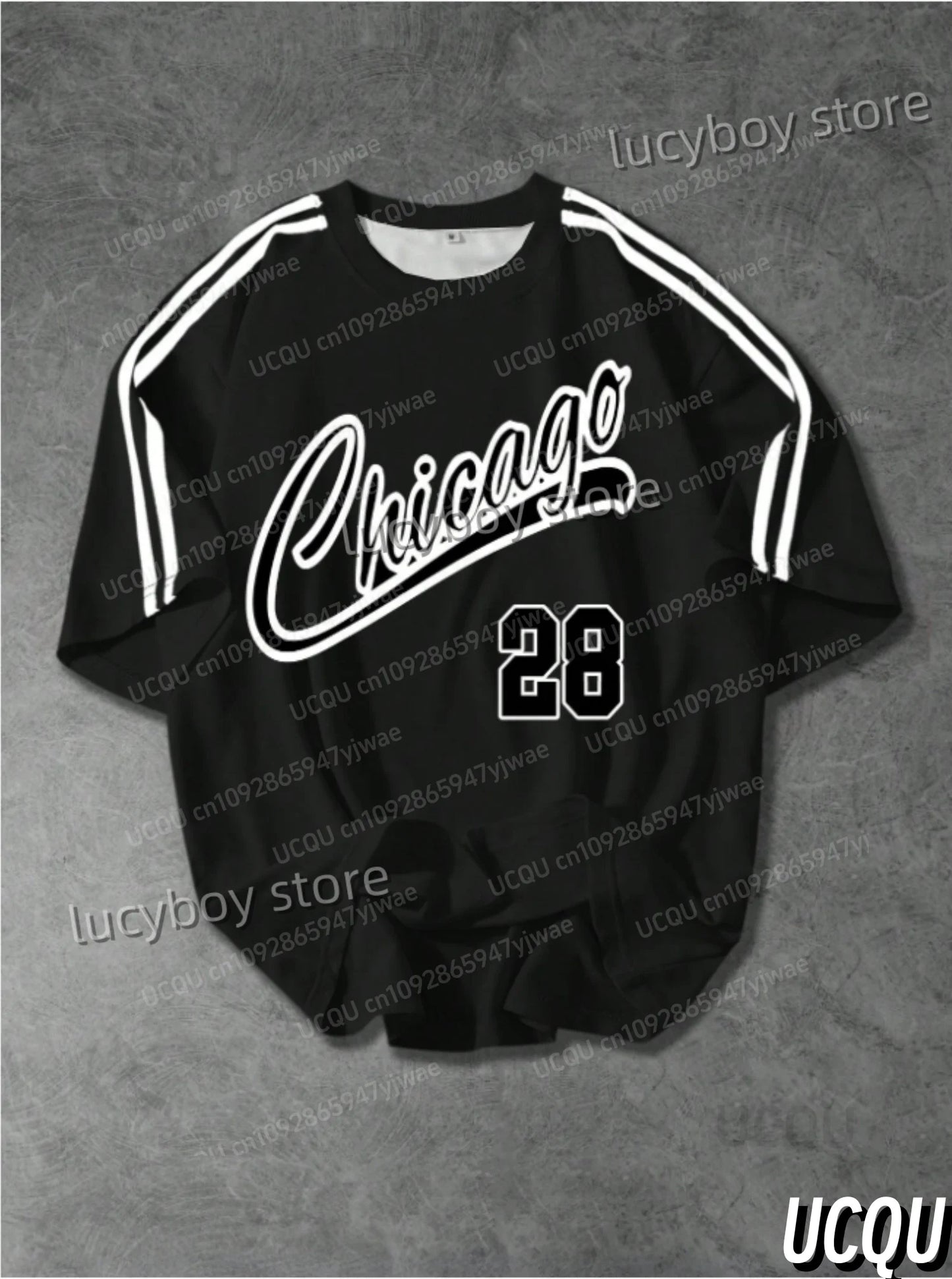 Summer Men Sports Loose Comfortable Men's T-Shirt No.28 Print Men's Short-Sleeved O-Neck Top Daily Street Mens T-Shirt.