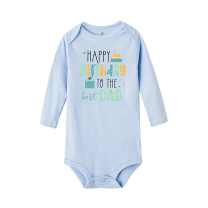 Baby-Strampler „Happy Birthday To The Dad“-Aufdruck, Säuglings-Body für Jungen und Mädchen, Kleidung für Papa, Geburtstagsgeschenk, Overall, Kleinkind-Outfits.