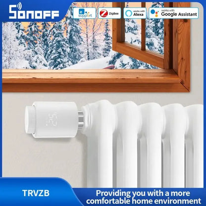 Sonoff TRVZB Zigbee 3.0 Thermostatic Radiator Valve Smart Home Temperature Control Support Alexa Google ZHA MQTT Ewelink.