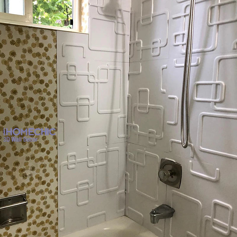 30x30cm 3D Wall Panel Geometric solid 3d Stone brick Living Room TV Background Decal Tile Mold 3D wall sticker bathroom kitchen